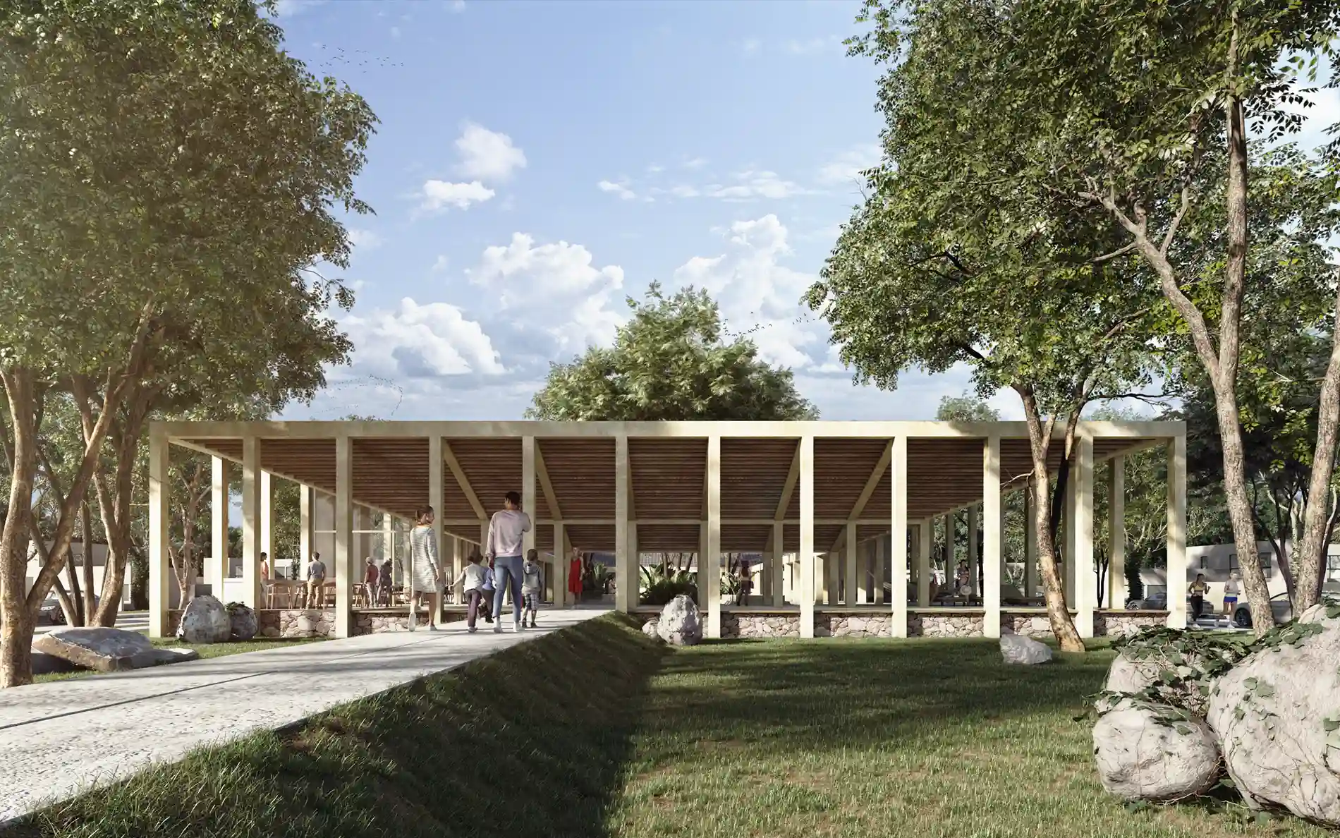 Camino de Entrance a Clubhouse de La Región Residential